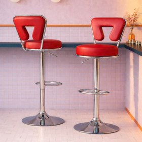 Resim Bürocci Virago Bar Sandalyesi - Kırmızı Deri - 9540s0116 