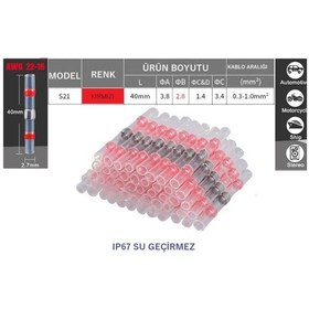 Resim Lehimli Daralan Makaron Su Geçirmez Kablo Birleştirici 10adet 