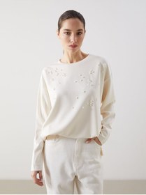 Resim LC Waikiki LCWAIKIKI Classic Bisiklet Yaka Taşlı Kadın Tunik 