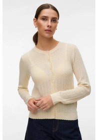 Resim Vero Moda Kadın Vmnewlex Bisiklet Yaka Uzun Kollu Hırka 10340562 Ekru Ekru 