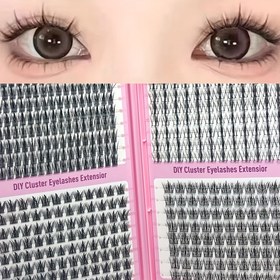 Resim 32 sıra karışık 4'ü 1 arada kirpik kitabı, iki büyük plaka ile birlikte 400 küme geniş kapasite, doğal uzatma ve yoğunluk için kendin yap, başlangıç dostu uygun fiyatlı büyük kapasiteli 