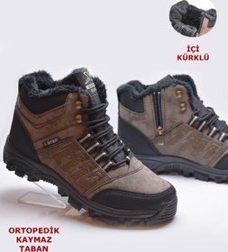 Resim X6 Ortopedik Kaymaz Taban Kürklü Kadın Erkek Bot Outdoor Bot 