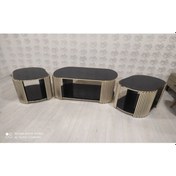 Resim Demonte Yıldız Sehpa 2+1,gold Nikelaj 