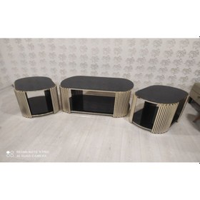 Resim Demonte Yıldız Sehpa 2+1,gold Nikelaj 