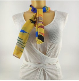 Resim PAREDORA Hardal Fırça Desenli Kısa Fular 