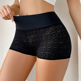Resim 1 adet Şık ve Tek Renkli Polyamid Örgü Kumaş Kadın Şort, Yüksek Bel Rahat ve Esnek İç Çamaşırı, %90 Polyamid %10 Elastan 
