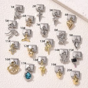 Resim 1 adet 304 Paslanmaz Çelik Yıldız Damlası ruj İtalyan modül montaj bilezik çıkarma DIY takı yapımı aksesuarları 