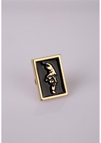 Resim Atatürk Silüeti Siyah Rozet Şık Tasarım Gold Altın 