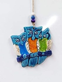Resim SUME Seramik Mini 3'lü Baykuş Dekoratif Duvar Süsü 11x10 cm 