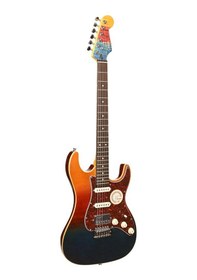 Resim Guson Superstrat Hss Elektro Gitar Quilted Orange Blue Burst 