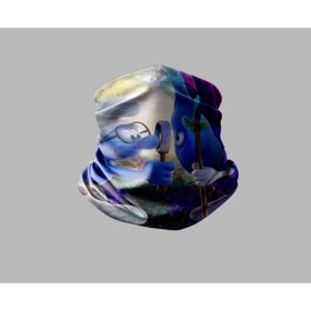 Resim Buffalo Şirinler Tasarımlı Motorcu Buff Maske Outdoor Boyunluk Unisex Bandana 