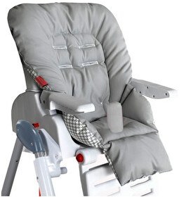 Resim Holmer Leke Tutmaz Organik Max-M Gri Mama Sandalyesi Minderi Ve Kılıfı 