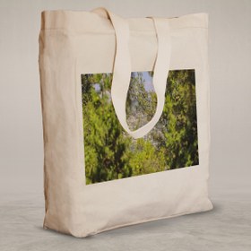 Resim Knitted Handle Canvas Bag - 16 