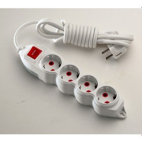 Resim Mono Orion 4'lü Anahtarlı Topraklı Grup Priz 2 Metre (3x1) Beyaz 