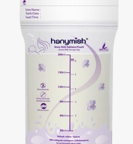 Resim Hanymish Süt Saklama Poşeti 20 Adet 200 Ml Kilitli Kapak 