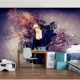 Resim Gitar Çalan Kadın Duvar Kağıdı 