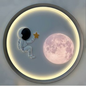 Resim ışıksan aydınlatma Yıldız Avcısı Astronot 50cm LED Tavan Lambası 3 Renk Modu (BEYAZ-SARI-GÜNIŞIĞI) ve Gece Lambası Modu 