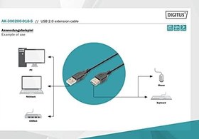 Resim Digitus USB Uzatma Kablosu (AK-300200-018-S) 1.8 Metre 
