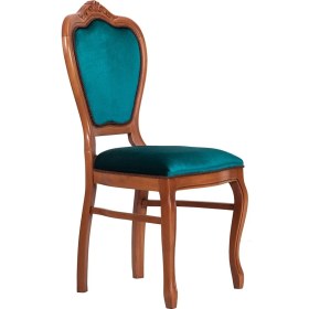 Resim 3A Mobilya Osmanlı Turkuazı Oymalı Sandalye - Turkuaz 