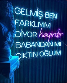 Resim Gelmiş Ben Farklıyım Diyor Neon Led Renkli 