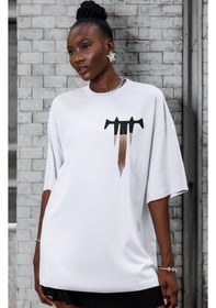Resim Trivium Rock Metal Müzik Grubu Sırt Baskılı Unisex Oversize Tişör Beyaz 