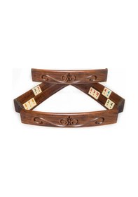 Resim Helena Wood Art Elliptic Oval El Yapımı Masif Ahşap Oymalı Okey Takım 