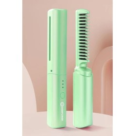 Resim Kablosuz Seramik Kaplama Saç Düzleştirme Tarağı Yeşil Dpps 