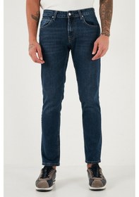 Resim Buratti Pamuklu Regular Fit Normal Bel Boru Paça Jeans Erkek Kot Pantolon 2211C35Parma Mavi 