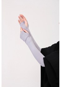 Resim Parmak Geçmeli 45cm Likralı Penye Kolluk 1 Çift Gri 