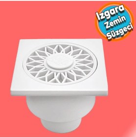 Resim NZB Zemin Yer Süzgeci Banyo Izgara Balkon Lavabo Pis Su Gideri Kapak Kapağı Alttan Giderli Yer Sifonu 