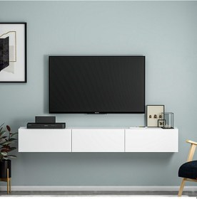 Resim Terra Duvara Monte Tv Sehpası Parlak Beyaz 