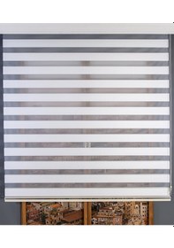 Resim Beyaz Dar Plise Zebra Perde Beyaz 