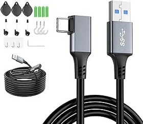 Resim WOWORKS Oculus Quest 2/Quest 3 Aksesuarları için VR Bağlantı Kablosu ve Geri Çekilebilir Kablo Yönetimi - Hızlı Şarj, PC/Steam VR Kulaklık Oyun Bağlantısı için USB 3.0 (23ft/7m 5Gbps - USB-A'dan 