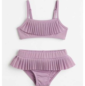 Resim Beniizle Fırfırlı Kız Çocuk Bikini Takımı Gül Kurusu 