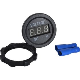 Resim 12v 24v Dc Voltmetre Yuvarlak Düz 