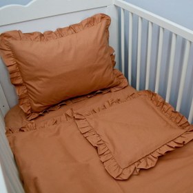 Resim Tarçın Fırfırlı Nevresim Seti - Bebek 