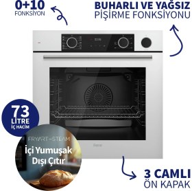 Resim Ferre Steamart & Fryart Chef Edition Beyaz 3'lü Ankastre Set XE64CB-LN386-D064SA 