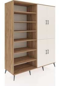 Resim Kronos Gardrop 8 Raflı 4 Kapaklı 2 Askılı 176x59x221 Çam-aytaşı/çam Aytaşı/çam 