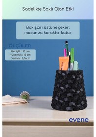 Resim Kalemlik Masa Kalemliği Organizer Kalemlik Siyah Renk Model 84 Çok Renkli 