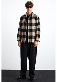 Resim Grimelange Wıldy Erkek Pamuk-polyester Gömlek Yaka Relaxed Oduncu Bej Gömlek 