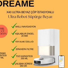 Resim Dreame Ultra Mop Uyumlu Robot Süpürge Beyaz 