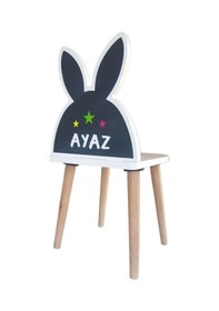 Resim Liva Ahşap Çocuk Sandalye Tvs01 Gri Tavşanlı 