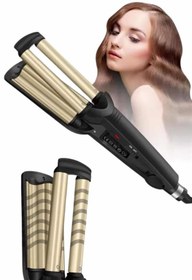 Resim ALLSOOWE Profesyonel Seramik Kaplama Saç Şekillendirici Wag Maşa Isı Ayarlı 