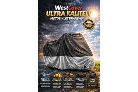 Resim WestCover Rks RK125-S Suni Deri En Kalın Motor Brandası,siyah-Gri Parç.-Su Geçirmez Örtü 