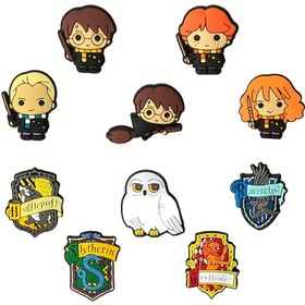 Resim [] 10 adet Harry Potter delikli ayakkabı çiçek tokası, ayakkabının çekiciliğini artırmak için dekoratif aksesuarlar, PVC aksesuarlar, DIY ayakkabı seti, güç kaynağı gerektirmez 