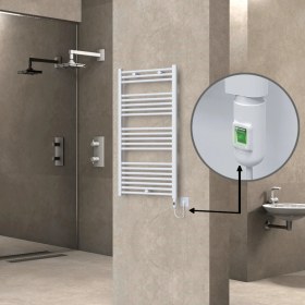 Resim Radiva Haiti Elektrikli Havlupan 600 Watt 600X1100 Düz Beyaz (On/off Düğmeli) 
