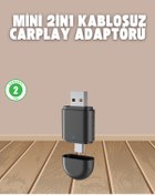 Resim Skygo Kablosuz CarPlay Adaptörü – USB-A & Type-C Uyumlu Hızlı Bağlantı Cihazı 