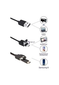 Resim Skygo Endoskop 3 İn 1 Yılan Kamera Usb Micro Usb Type-c 2m Sert Kablo 