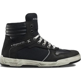 Resim Stylmartin Atom Sneakers Yazlık Motosiklet Botu Kısa Siyah Beyaz 