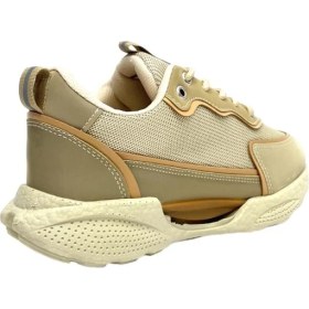 Resim Liger Yüksek Taban Kadın Spor Ayakkabı Sneaker BEJ 